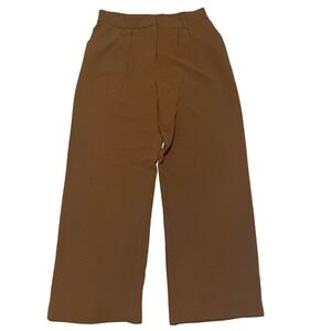 Rachel Zoe Women's 6 Wide Leg Trouser Pant Brown Textured Lightweight Career NWT